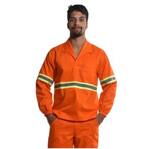 Camisa Profissional Fechado C/Elástico Nos Punhos e Faixa Refletiva Laranja