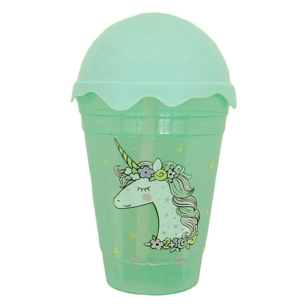 Copo Twister Shake Unicórnio 450 Ml Wincy Tampa E Canudo