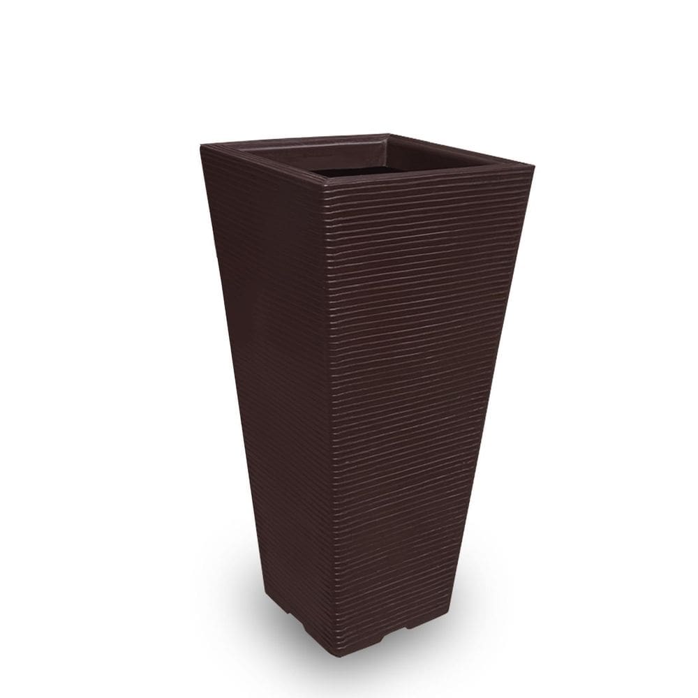 Vaso De Planta Quadrado Decorativo De Polietileno 75X40 Café