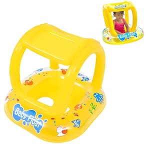 Boia Inflável Com Cobertura E Assento Para Bebê - Proteção Total
