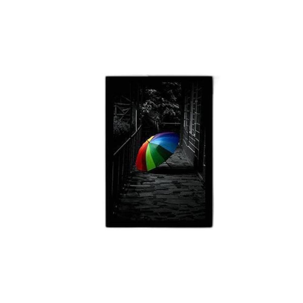 Quadro Fotografia Guarda Chuva Multicolorido 24X18Cm