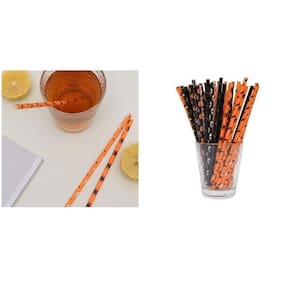 100 Pcs Canudo Descartável Papel Tubo Para Bebidas Decoração