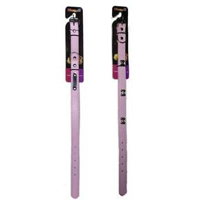 Kit 2 Coleiras Couro Sintético Para Cachorros - Rosa M/G