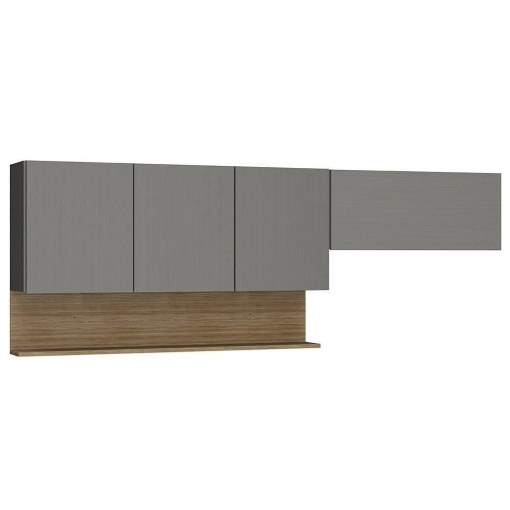 Armário De Cozinha 150cm Com Aéreo 70cm Lina K02 Gris-freijó - Mpozenato