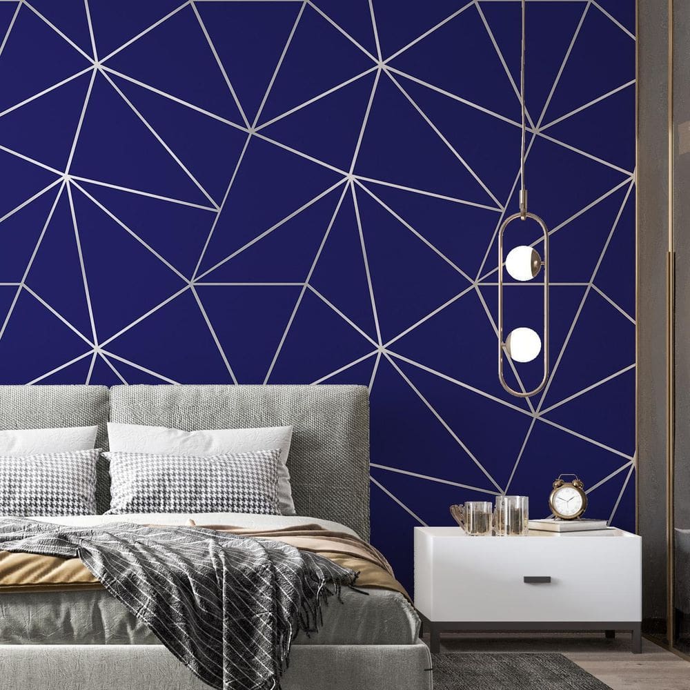 Kit 9 Rolos Papel De Parede Adesivo Zara Azul Royal 3,0M