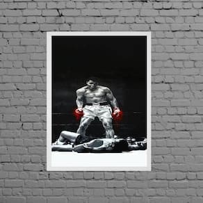 Quadro Decorativo Luta Boxe Ali 33X24Cm - Com Vidro