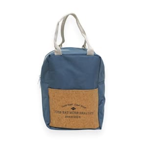 Bolsa Termica Azul Lancheira Porta Marmita Com Alça e Bolso na Frente 20 X 27 X 17cm Rio Home