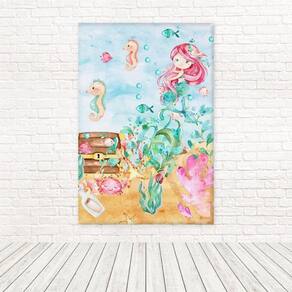 Painel Retangular Tecido 3D Sereia 1,50X2,20 Frt-5402