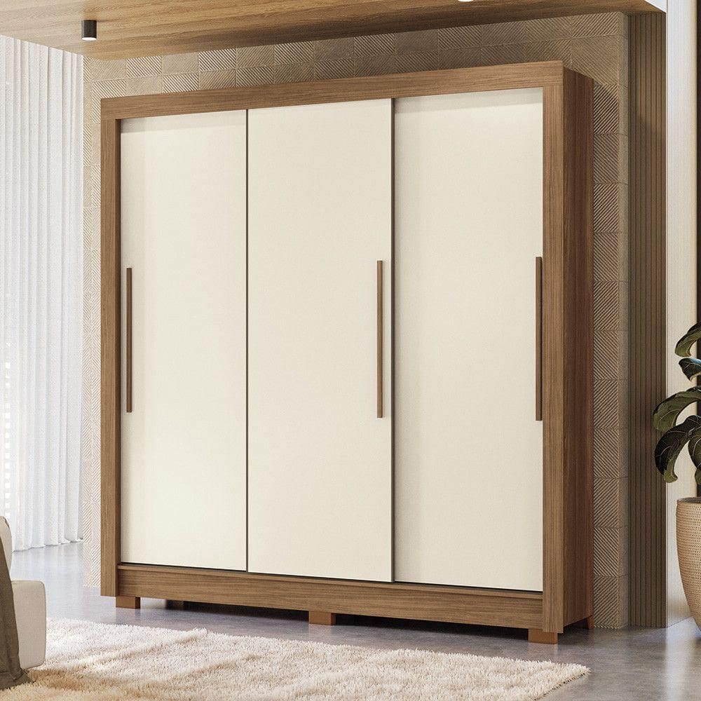 Guarda-roupa Casal 204cm 3 Portas 9 Gavetas Arnaut.