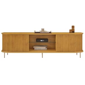Rack Para Sala Bancada De 75 Pol 218cm Ripado World D04 Cedro - Mpozenato
