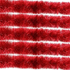 Kit 5 Festão Natal Metalizado Vermelho 2 M X 10Cm 5 Fitas