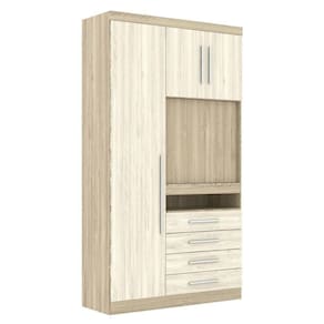 Guarda Roupa Modulado 3 Portas Com Painel Para 194 Master Avelã Rústico-ártico Rústico - Eucamóveis