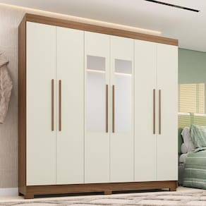 Guarda-roupa Casal 194,4cm 6 Portas 2 Gavetas Horácio Jatoba