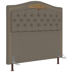 Cabeceira Cama Casal King 195cm Com Tachas Imperial J02 Sintético Areia - Mpozenato