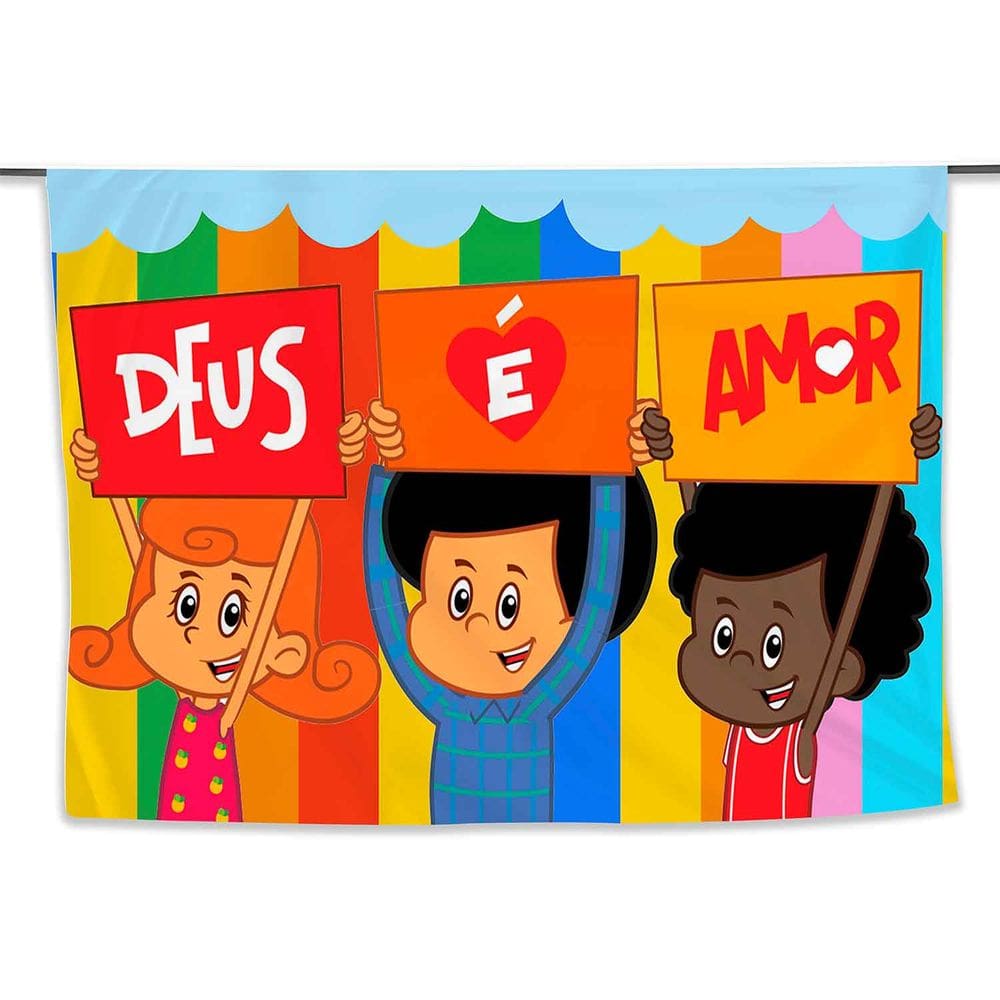 Painel de Festa Retangular 3 Palavrinhas 3,00x2,00 Metros - Fera Print