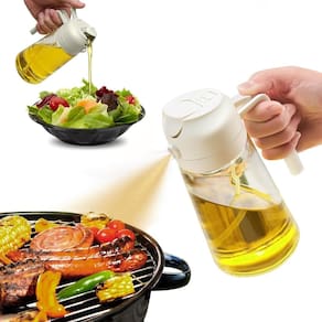 Frasco dispensador de óleo PUZMUG 500mL de vidro com despejador branco