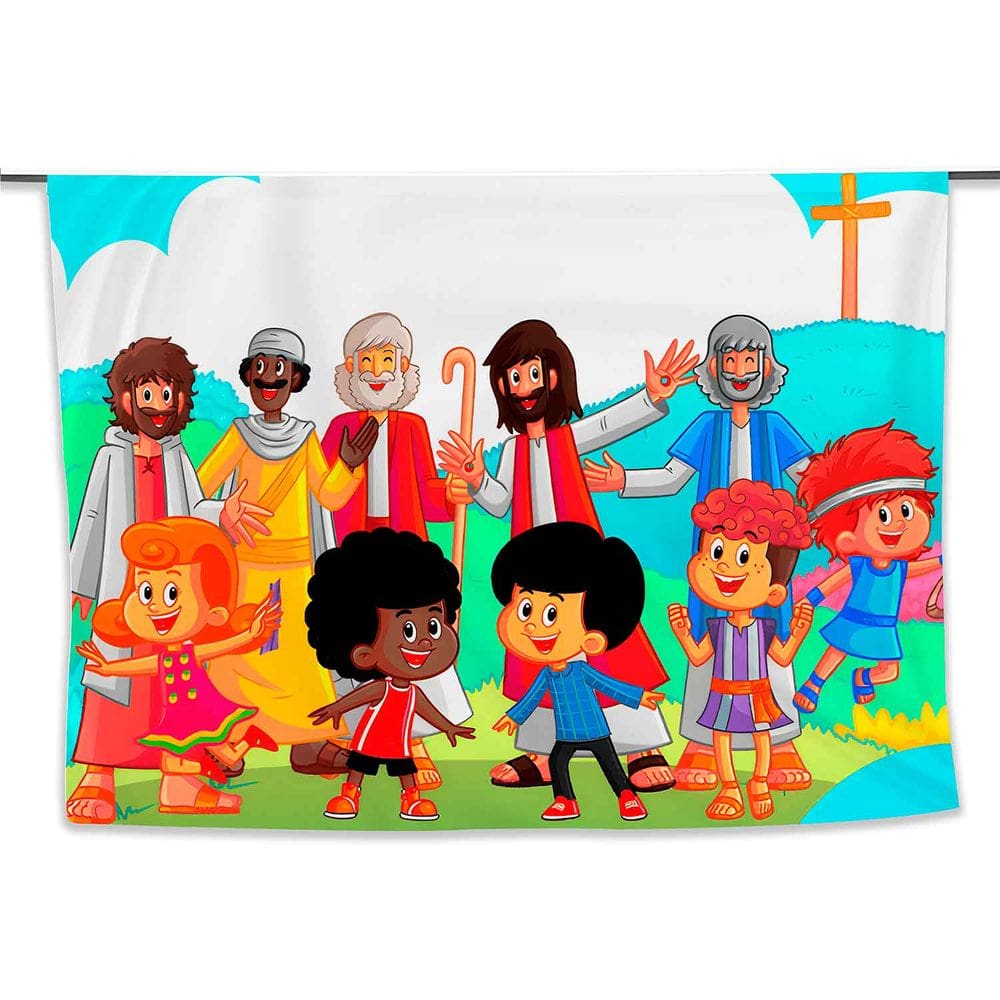 Painel de Festa Retangular 3 Palavrinhas 5,00x3,00 Metros - Fera Print