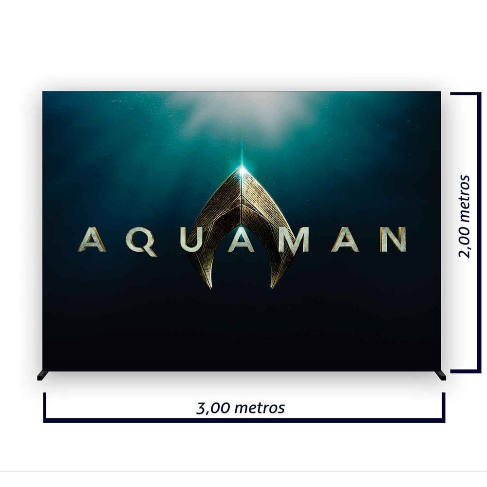 Painel de Festa Retangular Aquaman Várias Medidas - Fera Print