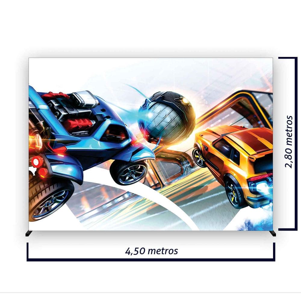 Painel de Festa Retangular Rocket League 4,50x2,80 metros - Fera Print