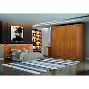 Guarda Roupa Casal 6 Portas 6 Gavetas - São Carlos-Cinamomo - Leifer Móveis