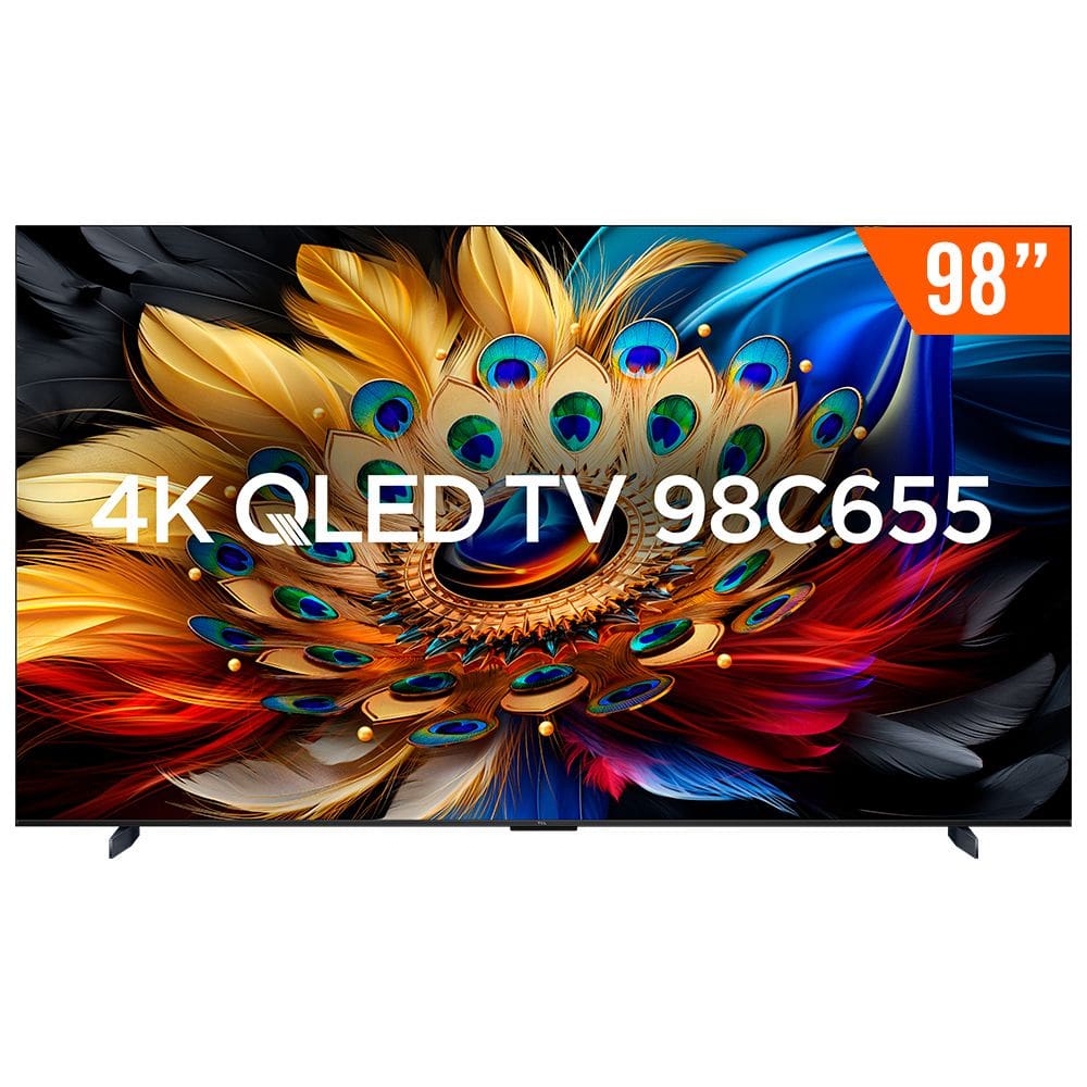 Smart TV QLED 98" Android TV Ultra HD 4K TCL C655 Comando de Voz HDR10+ 120Hz Bluetooth