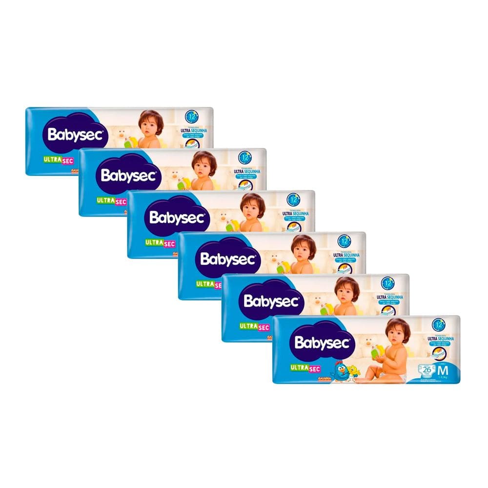 Kit de Fraldas Babysec Ultrasec Jumbo Tamanho M 156 Unidades