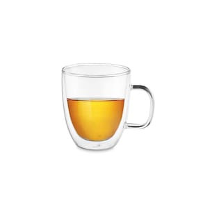 Caneca Vidro Borossilicato 350ml Parede Dupla Resistente Calor
