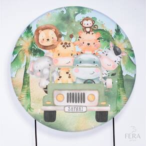 Painel Decorativo para Festa 1,30x1,30 metros Vesti Fácil com Elástico Safari - Fera Print