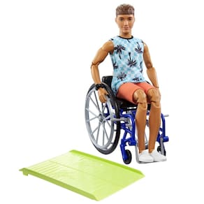Boneca Fashion Barbie Ken Fashionistas #195 com cadeira de rodas e rampa
