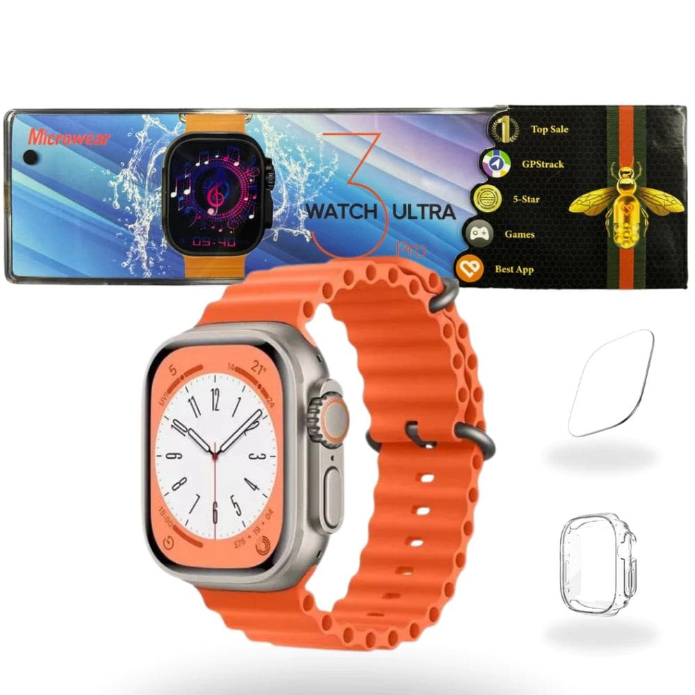 Smartwatch Ultra 3 PRO Lançamento 49mm Série 10 GPS Chat GPT NFC - Microwear