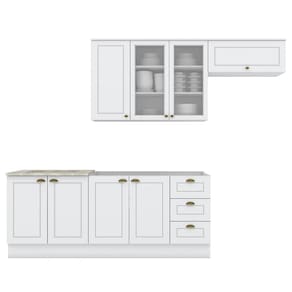 Cozinha Modulada 5 Pecas 280 cm CE379 Americana Branco Calcare Henn