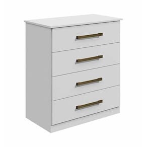 Cômoda para Quarto 4 Gavetas - Rubi-Branco - Móveis Leifer
