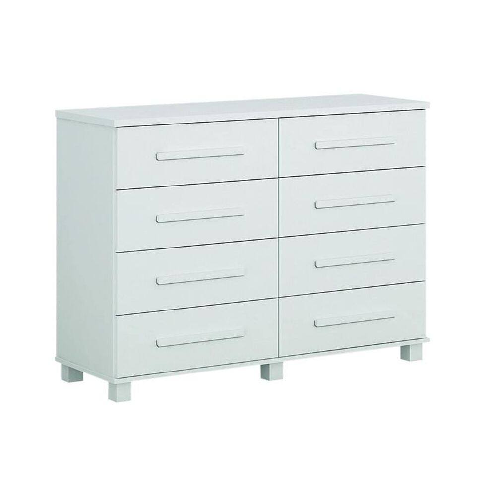 Cômoda para Quarto 8 Gavetas - San Marino-Branco - Móveis Leifer