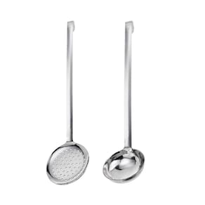 Escumadeira e Concha Inox Utensilios Buffet Restaurante 50cm