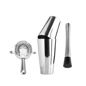 Coqueteleira Inox Copo Duplo Coador Strainer Socador Kit Drinks Bar