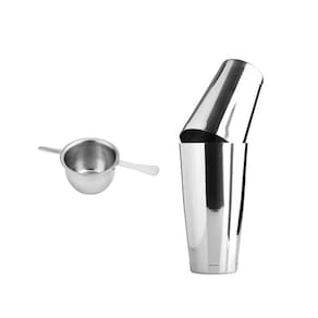 Coqueteleira Boston Copo Duplo e Dosador Drinks Inox Profissional