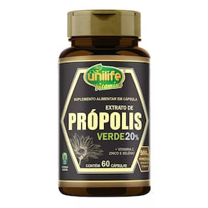 Extrato de Própolis Verde 500mg 60 Cápsulas - Unilife