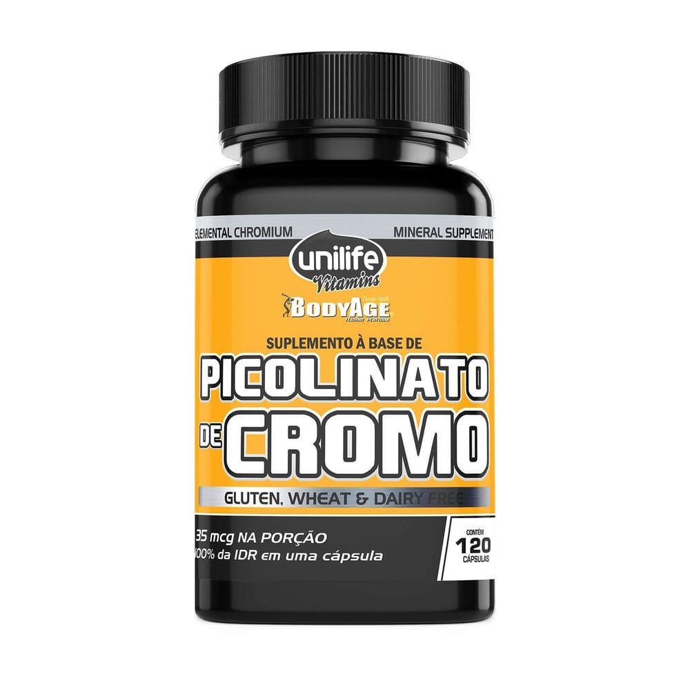 Picolinato de Cromo 500mg  120 Cápsulas - Unilife