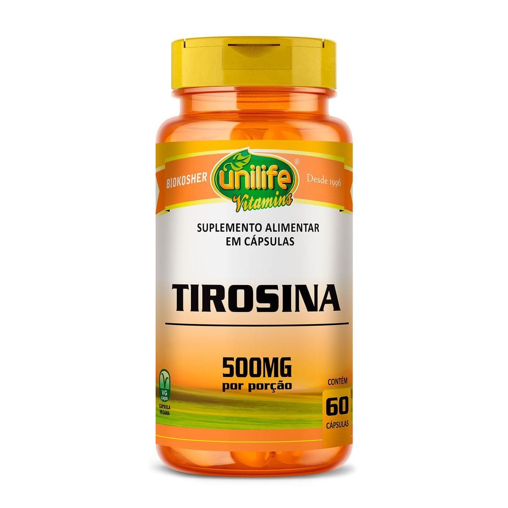 Tirosina 500mg  60 Cápsulas - Unilife