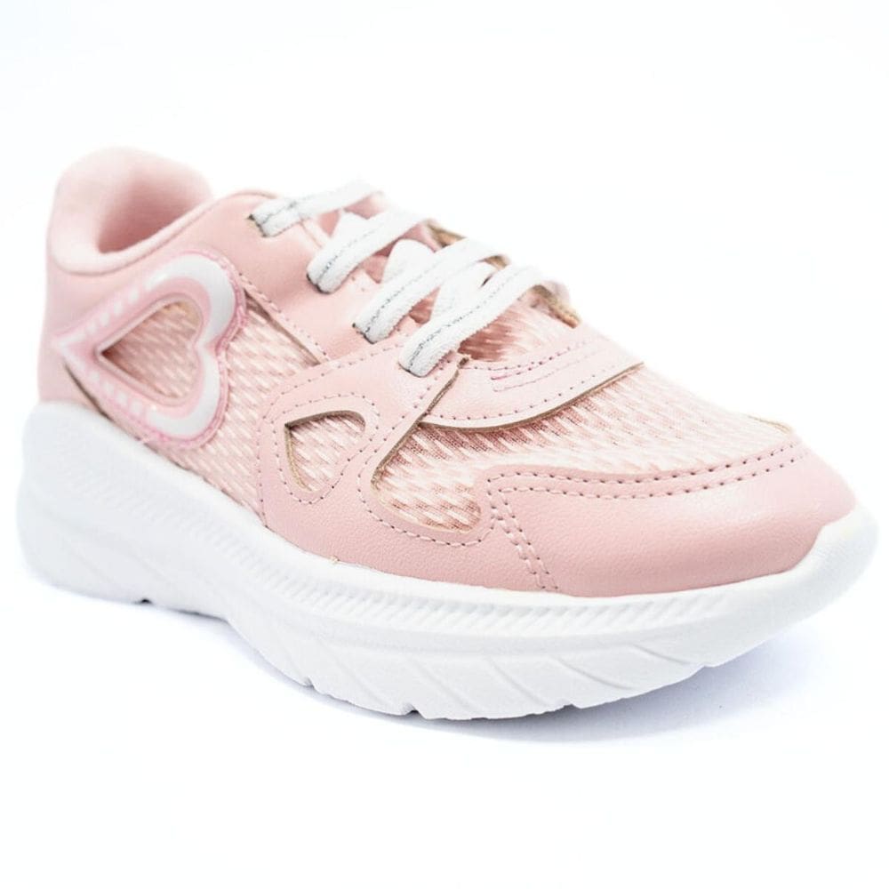 Tênis Molekinha Infantil Coração Menina - Rosa