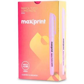 Caneta Marca Texto Lumis Rosa Pastel 12 unid - Maxprint