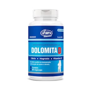 Dolomita D 950mg 120cps Cálcio, Magnésio, Vitamina D-Unilife