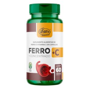 Ferro com Vitamina C 500mg 60 Cápsulas - Unilife