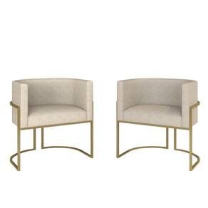 Kit 02 Poltronas Decorativas Oregon Dourado/bege - M. Arapongas
