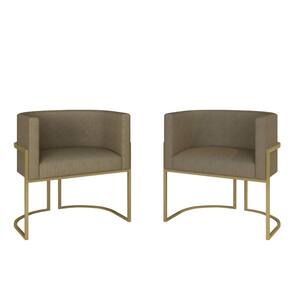 Kit 02 Poltronas Decorativas Oregon Dourado/capuccino - M. Arapongas