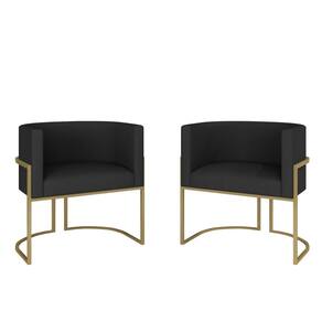 Kit 02 Poltronas Decorativas Oregon Dourado/preto - M. Arapongas