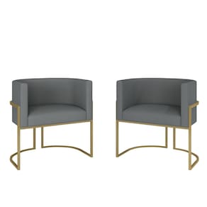 Kit 02 Poltronas Decorativas Oregon Dourado/cinza - M. Arapongas