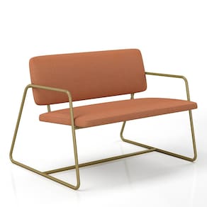 Namoradeira Estofada Sintra Industrial Dourado/suede Terracota - M.a