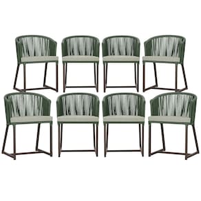 Mesa com 4 Cadeiras de Jantar Roma 100cm e Noronha em Aluminío