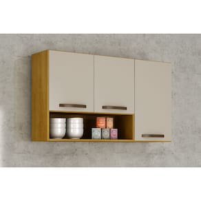 Armário Aéreo 3 Portas - Maísa-Cinamomo/Off White - CHF Móveis